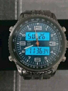 George 97-080 Analog + Digital Men's Watch • 3 ATM • Dual Time Alarm  Stopwatch